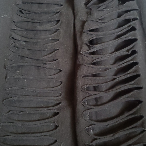 NWOT Rare Limited Edition Express Black Ripped Ribbed Leggings - Picture 5 of 5